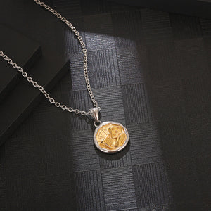 Stainless Steel Irregular Round Card Dice Playing Card Necklace