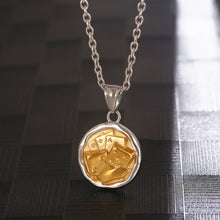 Load image into Gallery viewer, Stainless Steel Irregular Round Card Dice Playing Card Necklace