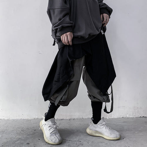 Jiye heavy industry hem irregular skirt belt street dance skateboard decoration skirt men and women's fashion brand