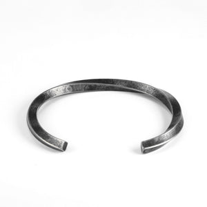 Stainless Steel European and American Vintage Twisted Spiral Never Give Up Open Fashion Bracelet