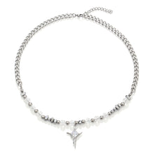 Load image into Gallery viewer, Stainless Steel Bead Splicing Irregular Cross Necklace