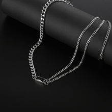 Load image into Gallery viewer, Stainless Steel Double Layer Splicing Square Diamond  Cuban Necklace