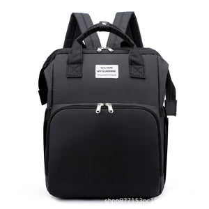 New portable folding bed mommy bag go out portable large capacity multi-functional mother and child backpack mommy bag