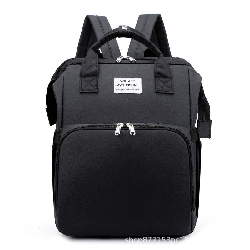 New portable folding bed mommy bag go out portable large capacity multi-functional mother and child backpack mommy bag
