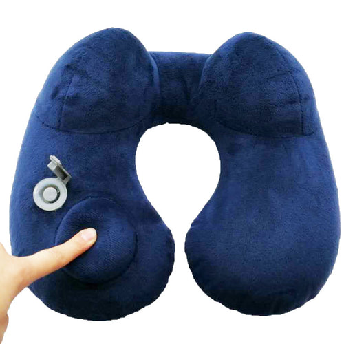 Press inflatable U-head pillow Travel portable U-head pillow Outdoor folding portable neck pillow Inflatable pillow