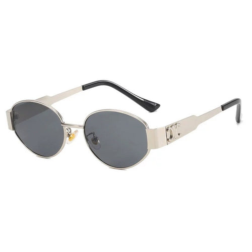 Cat-eye sunglasses female fashion cool high-grade new winter American oval retro all frame color port wind