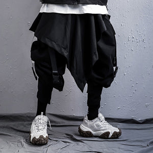 Jiye heavy industry hem irregular skirt belt street dance skateboard decoration skirt men and women's fashion brand