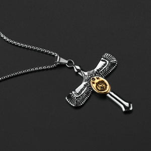 Stainless Steel Eagle Cross Trend Necklace