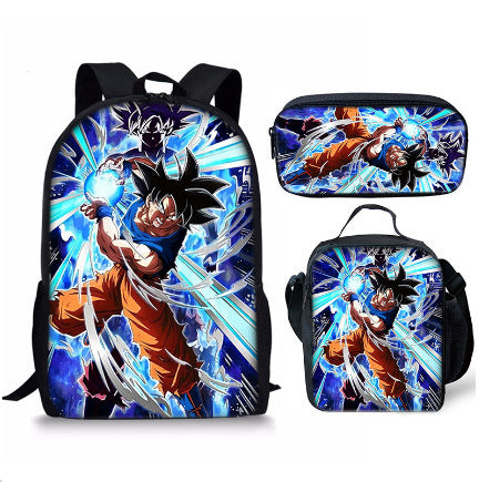 New cartoon backpack for primary and secondary school students satchel bag shoulder bag pen bag three-piece set