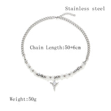 Load image into Gallery viewer, Stainless Steel Bead Splicing Irregular Cross Necklace