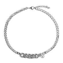 Load image into Gallery viewer, Stainless Steel Inlaid Diamond Pearls Necklace