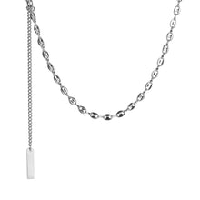 Load image into Gallery viewer, Stainless Steel Pig Nose Chain Tassel Square Trend Pendant Necklace