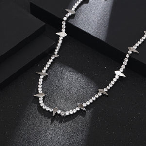 Stainless Steel Full Diamond Splicing Necklace