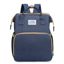 Load image into Gallery viewer, New portable folding bed mommy bag go out portable large capacity multi-functional mother and child backpack mommy bag