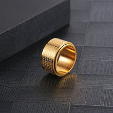 Load image into Gallery viewer, Stainless Steel Buddhist Heart Sutra Rotating Fashion Ring