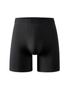 Bamboo fiber men's long underwear mid-waist black boys shorts students youth sports and leisure