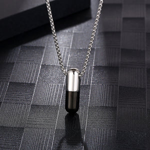 Stainless Steel Capsule Trend Pendant Necklace