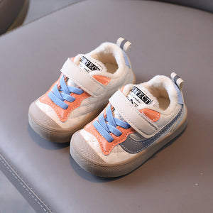 Children's fleece sports shoes  retro baby shoes fashion boy two cotton toddler shoes winter new