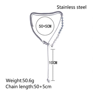 Stainless Steel Butterfly Pearls Splicing Necklace